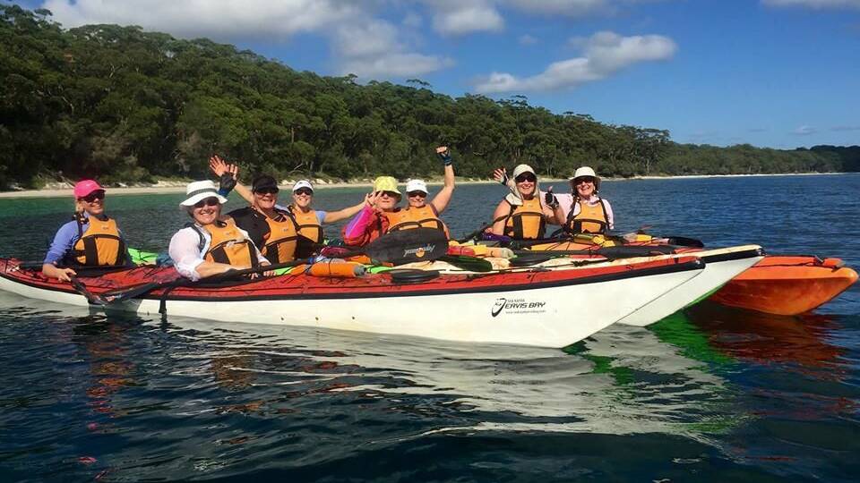 HIT THE WATER: One of the The Women Want Adventure groups during a kayaking trip.
