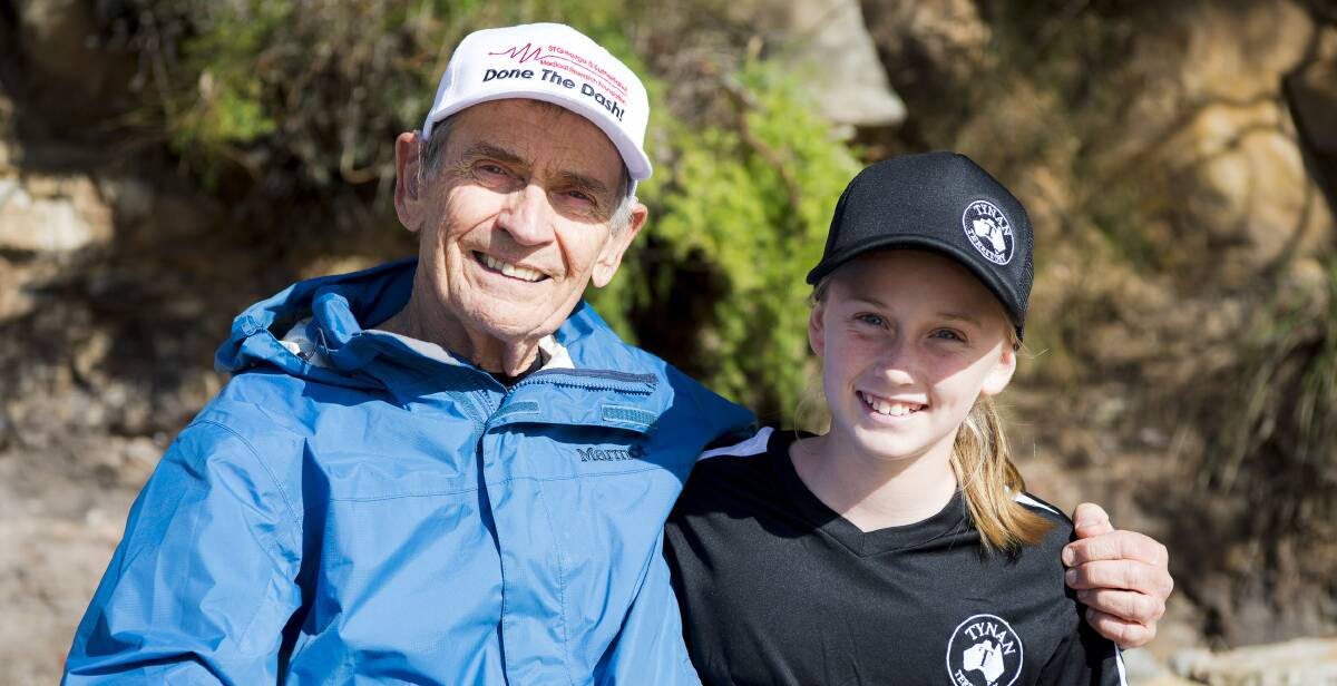 Walking tall: Alan O'Toole, 73 was first across the line, and youngest walker Georgie Greig, 12, finished among the top 20 walkers.
