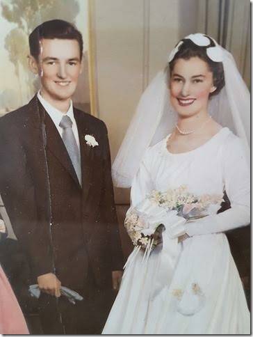 Starting out: Ken and Gloria on their wedding day in 1957.