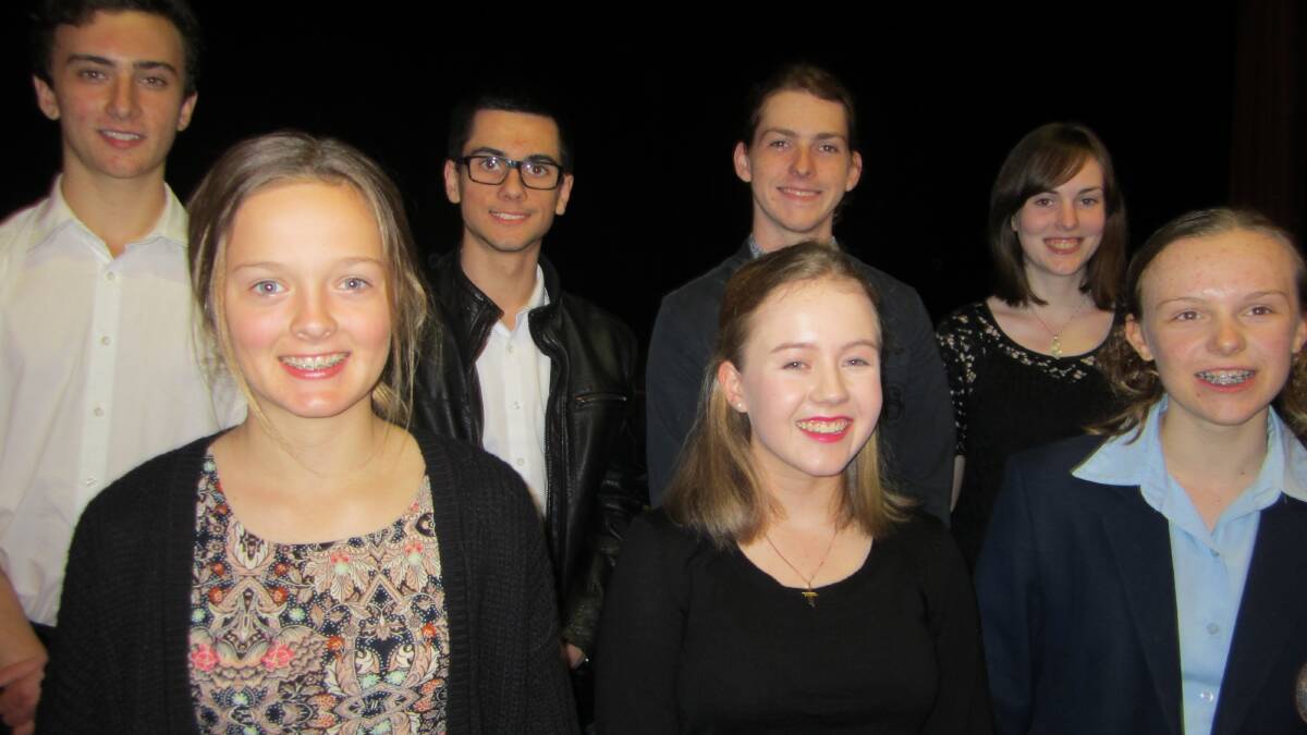 
Celebration of talent: Some of the finalists in the 25th annual Youth Music Awards Finals Night, (back left to right) Matthew Landi, Liam Austen, Liam Mulligan, Laura Cliff. (front, left to right) Jade Angus, Grace Easton, Elissa Sherley.