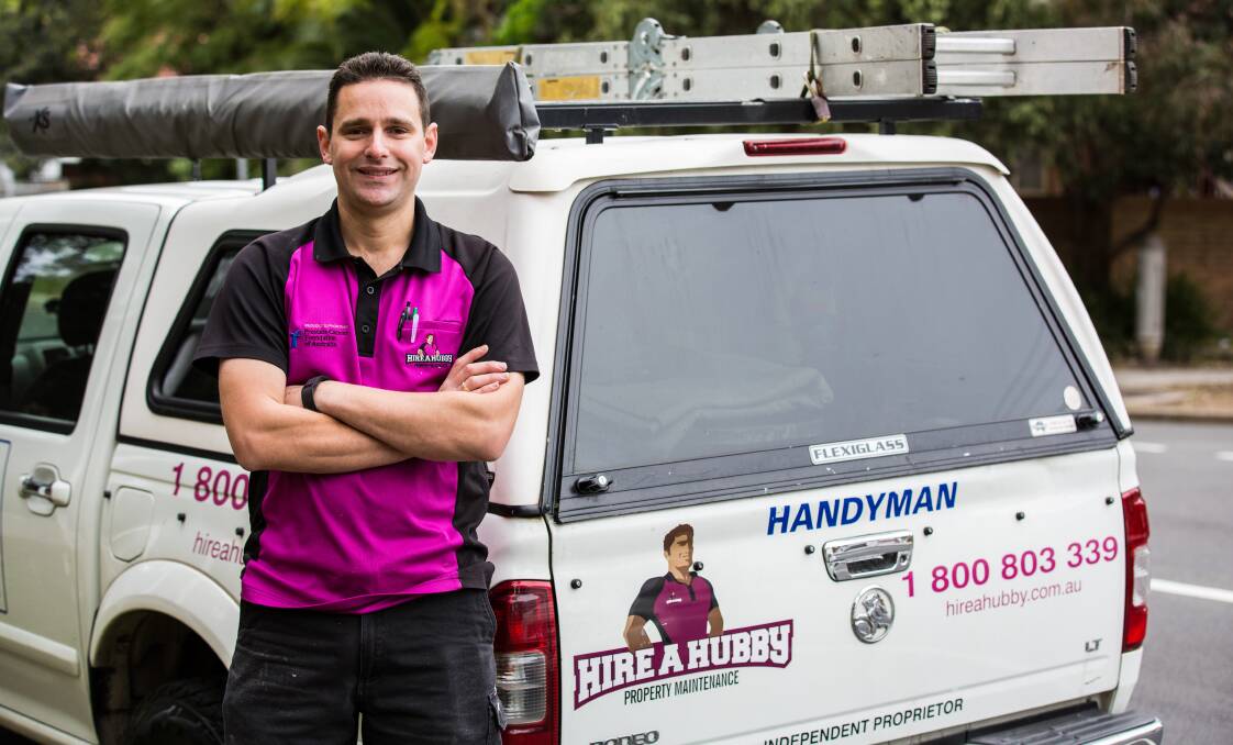 Putting it together: Rob Watson, joined Hire a Hubby to be his own boss, has just won the NSW Man in a Van award.
