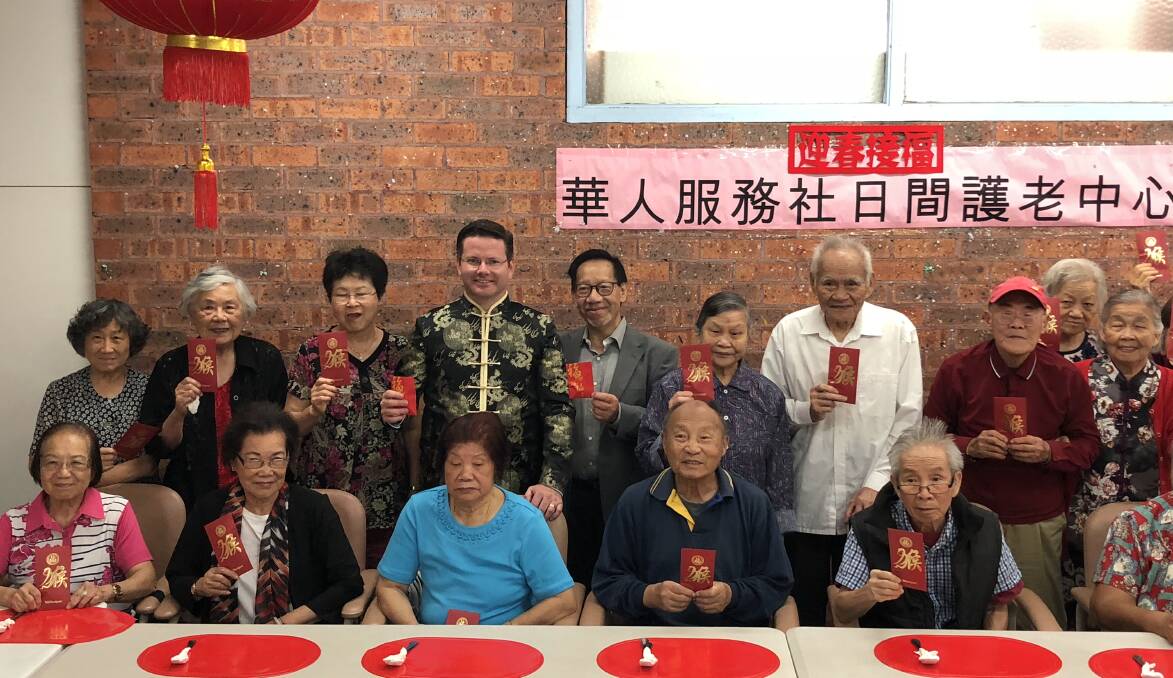 Happy New Year: Mark Coure visited the Chinese Australian Services Society (CASS) Disability Services and Aged Day Centre at Peakhurst to celebrate Chinese New Year.