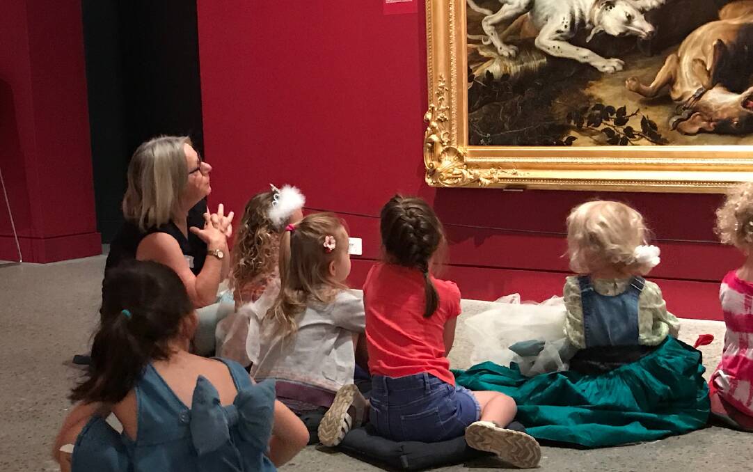 Putting kids in the picture: Young art-lovers inspect the Old Masters exhibition at Hazelhurst last year.