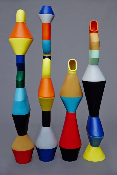 Age of the Dinosaur: Art of Dinosaur Designs is an exhibition of the work of Louise Olsen and Stephen Ormandy to show at the Hazelhurst Gallery next April. Picture: Totem Series 2016.
 