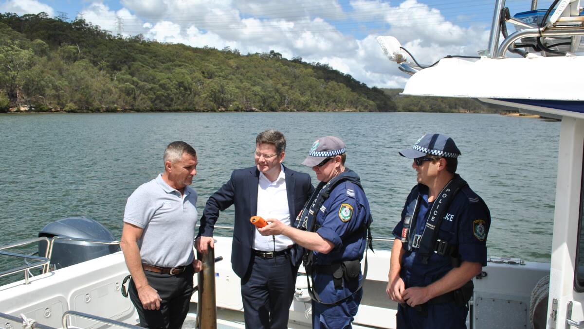 Operation Safety First: Oatley MP Mark Coure (centre) said Boating Safety Officers will be  focusing on compliance with safe boating laws this weekend.