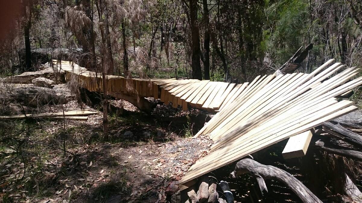 Going: One of the structures found in bushland at Woronora.