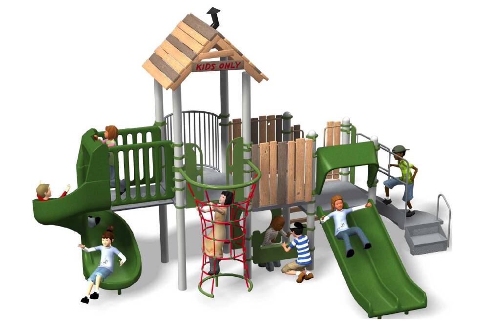 Rest centre replacement: A image which is an impression of the type of playground that will be installed on the Women’s Rest Centre site.