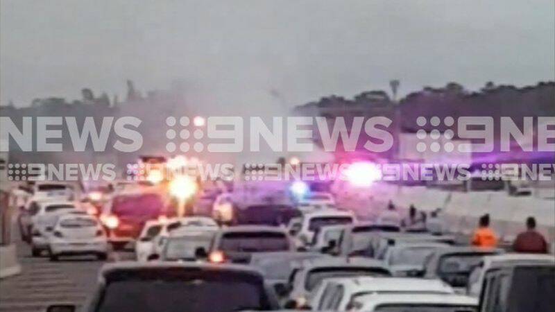 A truck carrying fuel has exploded on the M5 ab Beverly Hills this morning, causing road closures. (9NEWS)
