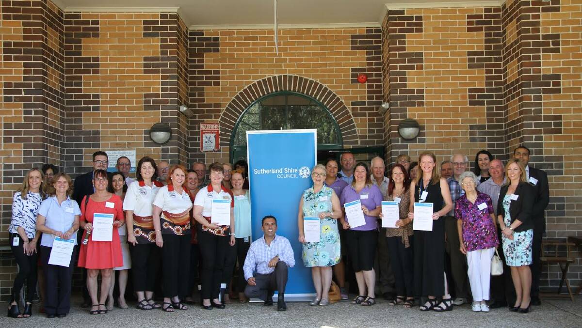 Shire spectrum: Representatives of the community groups that received funding under Sutherland Shire Council's Community Services and Arts Grants program, with mayor Carmelo Pesce (centre).