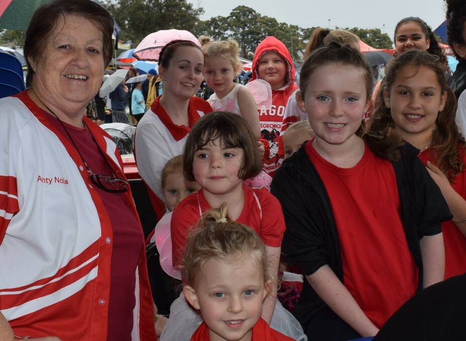 Valuable lessons: Nola Hellyer with some of the Mortdale Physical Club Club girls at a recent display at Gannons Park, Lugarno.