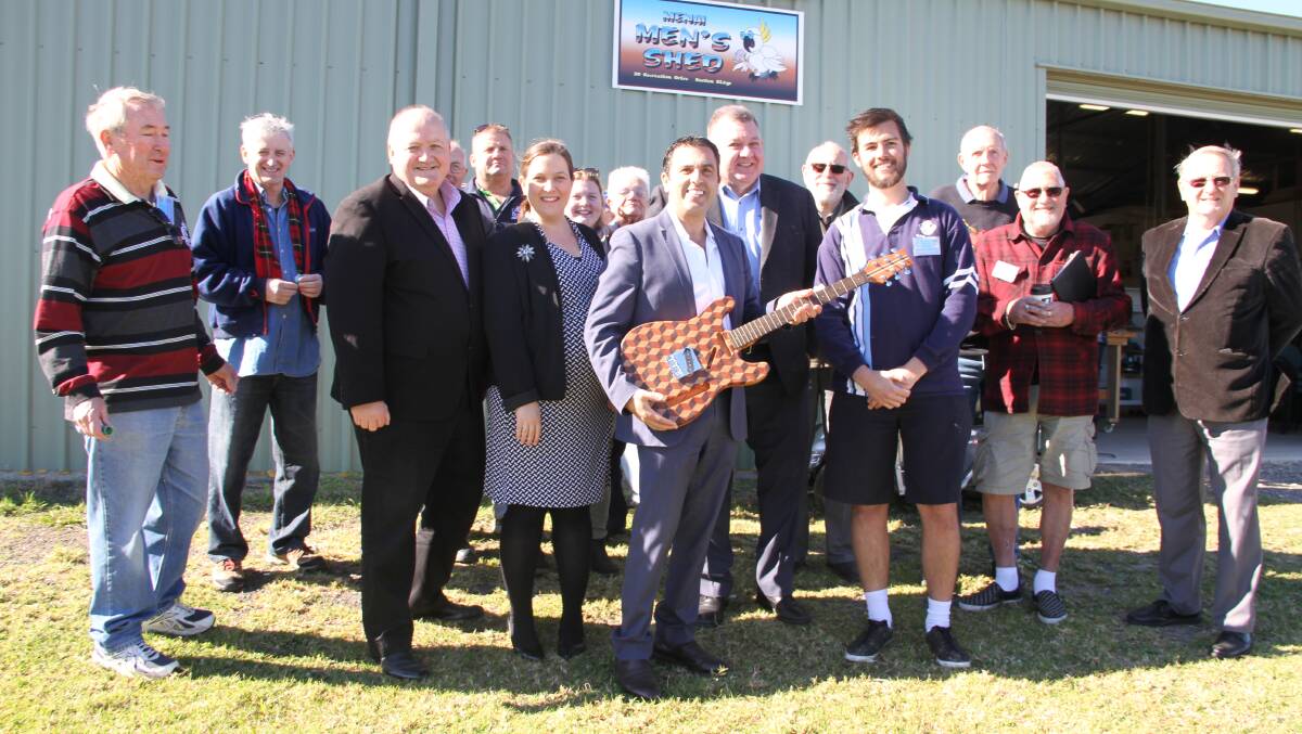 New home: Guests and members at the opening of the new Menai Men's Shed at The Ridge Golf Course, Barden Ridge.