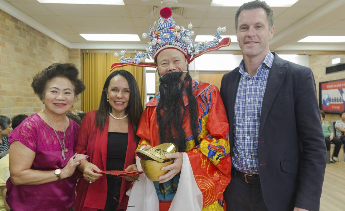 Barton MP Linda Burney and Kogarah MP Chris Minns (right) with members of CASS at the Chinese New Year celebrations.