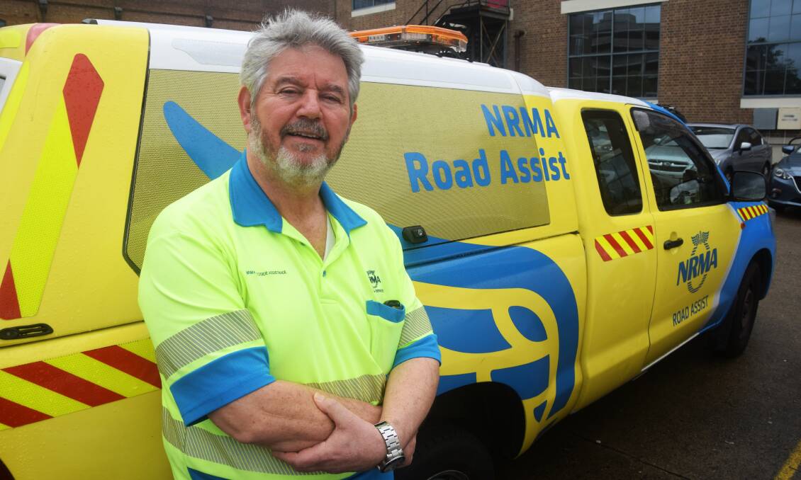 Never a dull moment: David Conway, who lives in Engadine and patrols the St George and Sutherland Shire regions, joined the NRMA in 1986