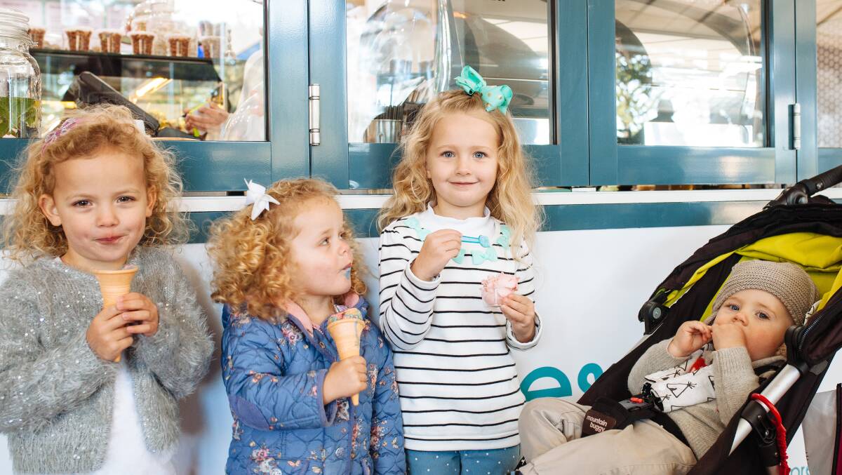 We scream for ice cream: Kids at the reopening of the Ice Creamery and Espresso Bar Cronulla.