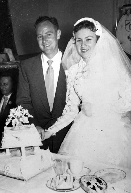 Diamond Wedding Anniversay: Marty and Jan Hannon on their wedding day.