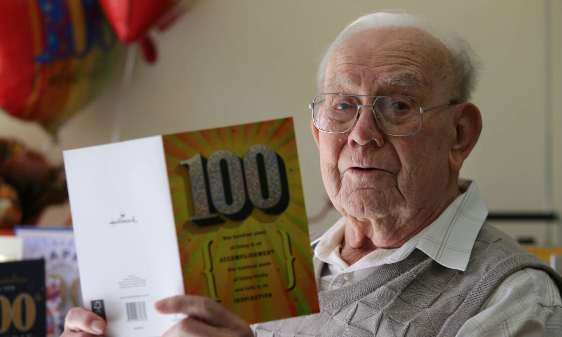 Very involved: At 100 years of age, Arthur Webb still goes to exercise classes and carpet bowls and enjoys a laugh and a chat with everyone. Picture: John Veage