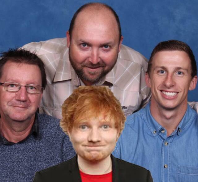 Putting Ed in the picture: from left, radio presenters Brian Grose, Brett James and Tom Westwood are hopeful of making this photo a reality.