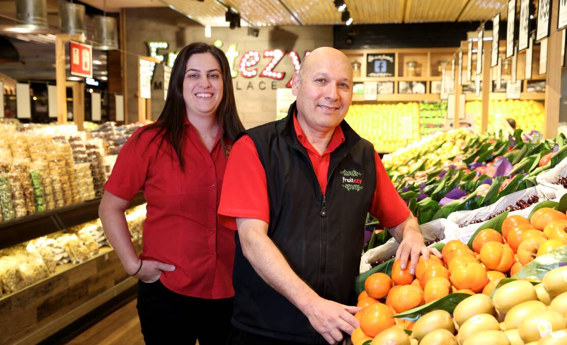 Top greengrocer: Fruitezy Marketplace Miranda owner Max Filipe with co-worker Lisa Perestrelo.