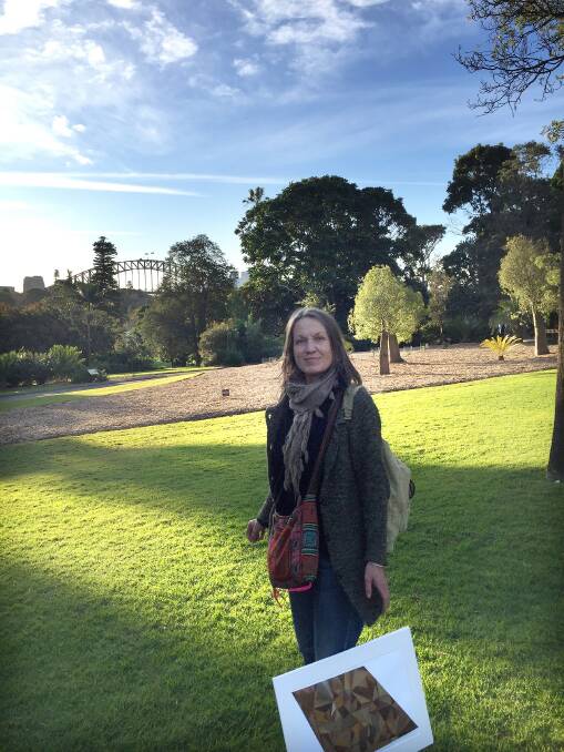 Natural inspiration: Artist Miranda Howie at the Royal Botanic Garden where she is exhibiting her work with fellow artist and mum, Daphne.