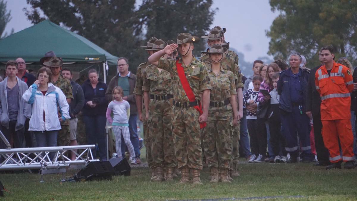 Action from the Camden RSL Sub-branch Anzac Day dawn service. Picture: Kayla Osborne