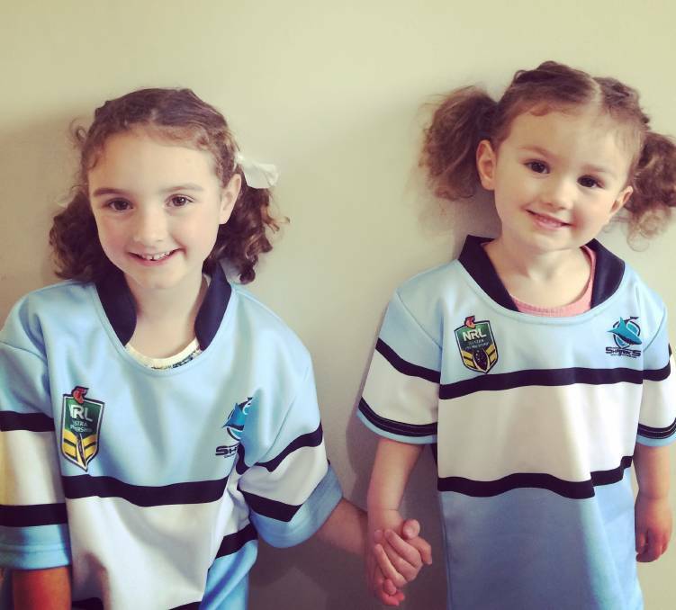 Melissa Blume sent in this photo of Shark-supporting daughters Bridget Blume (6) and Isla Blume (2).