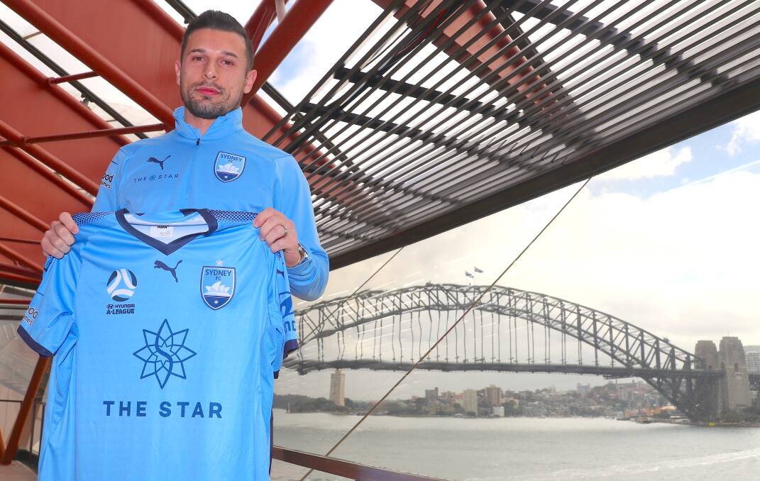 Kosta Barbarouses unveiled as a Sydney FC player. Picture: David Gray/AAP