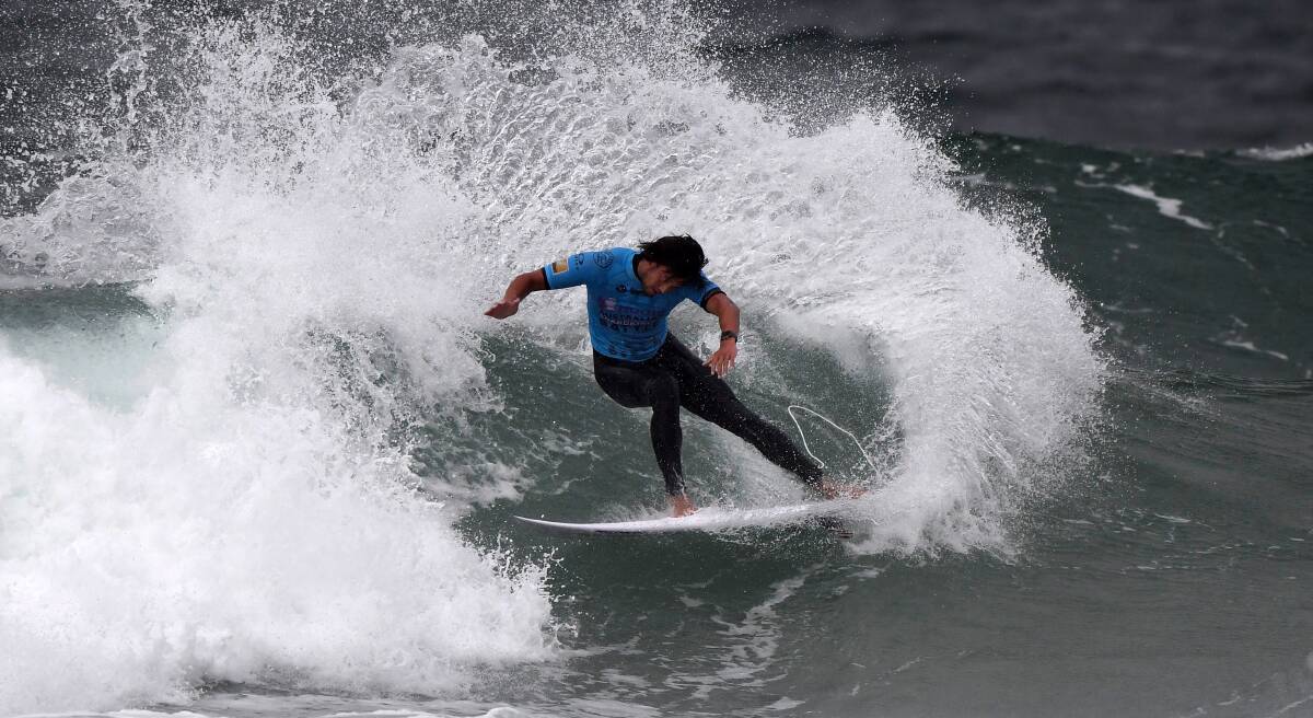 Form surfer: Elouera's Connor O'Leary showed he has what it takes with a savage display of power surfing at the nudie Australian Boardriders Battle national final at Newcastle. Picture: SNSW/Smith
