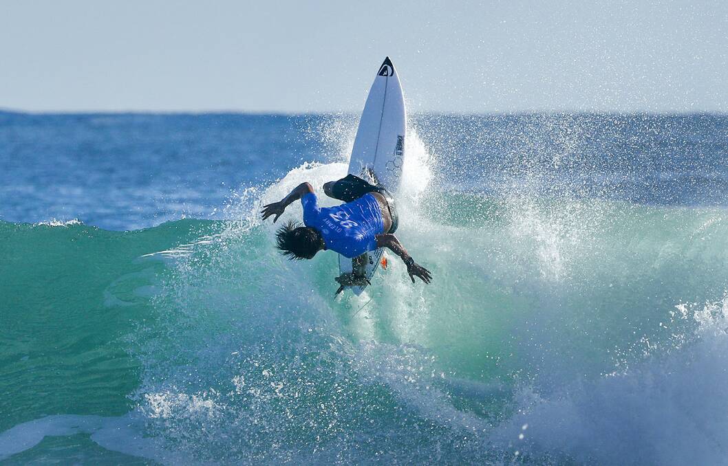 Beyond vertical:Surfing World Tour Rookie Conner O'Leary advanced to Round Four of the Quiksilver Pro Gold Coast after winning Heat 9 of Round Three on Saturday. Picture WSL / Sloane 
