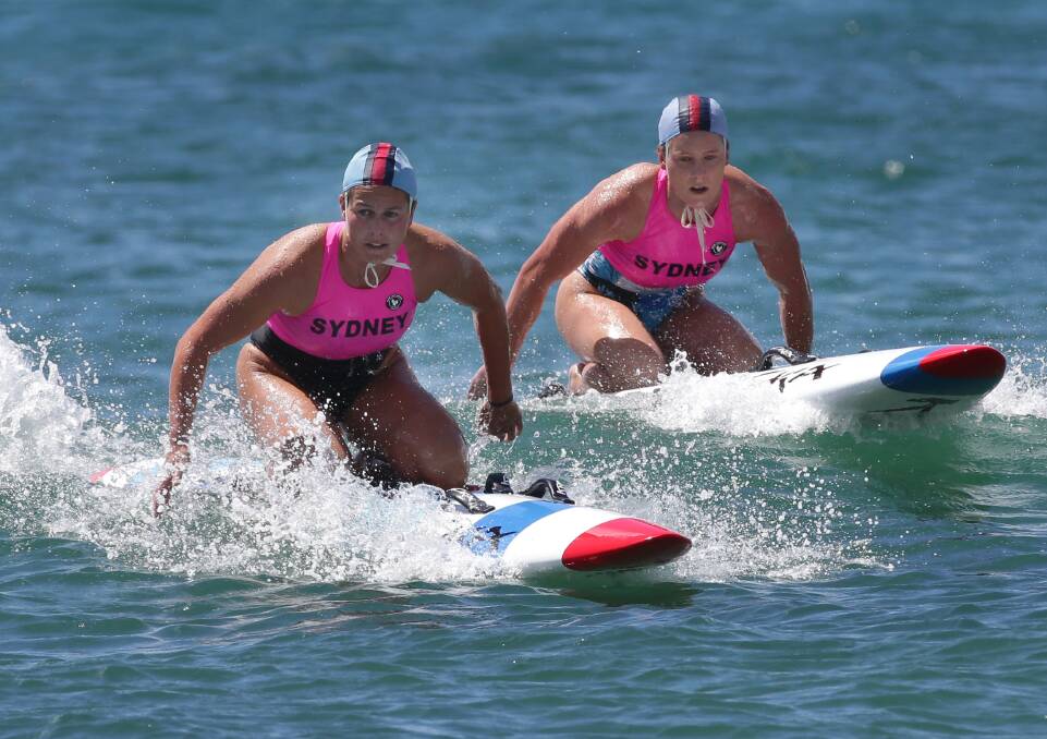 Seeing double: Wanda competitors and sisters Elyssa and Britney Pierce do the double in the open women's board race.Picture John Veage