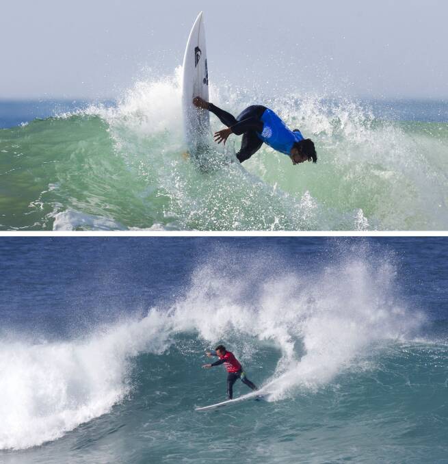 Pro Tour: (Top) Connor O'Leary scored a ninth-placed finish at the MEO Rip Curl Pro Portugal. (Below) Jared Hickel surfing in round four at the Phillip Island Pro QS1000. Pictures: WSL 

