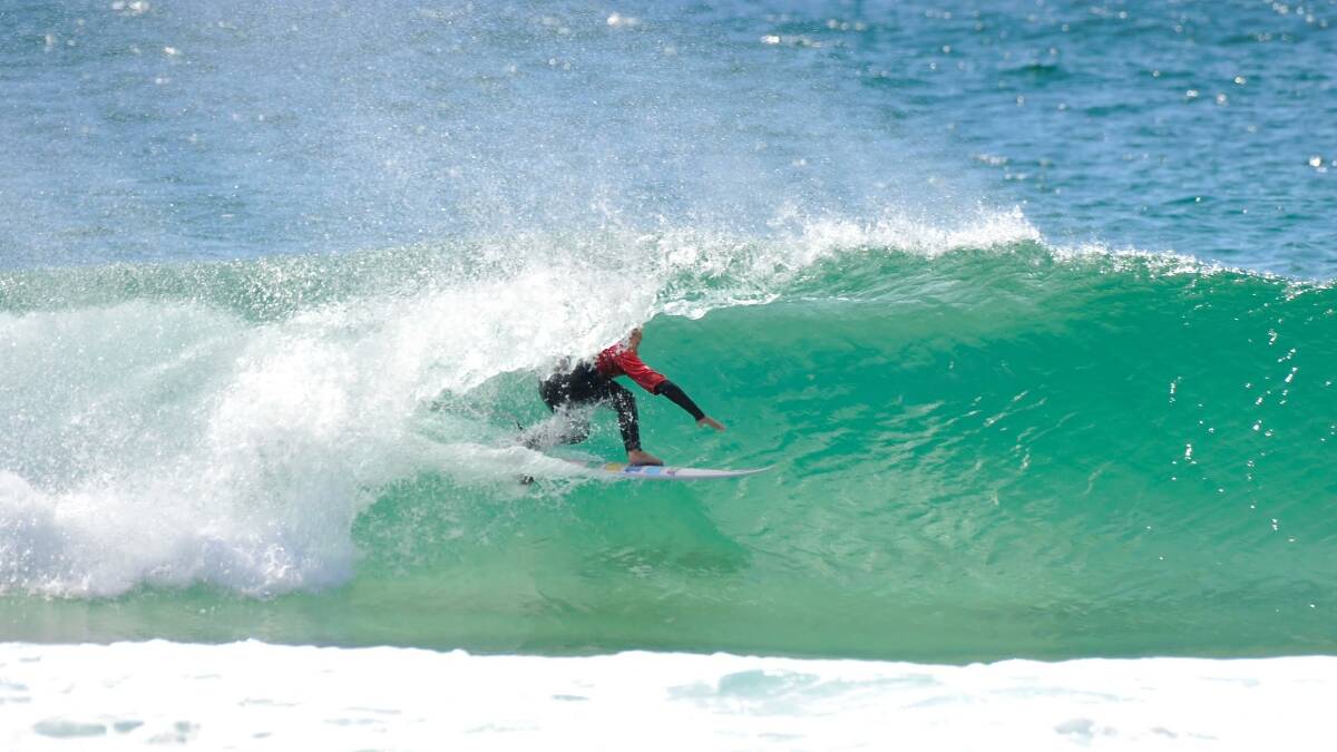 Jarvis Earle wins the Sydney Schools Elite Surfing Competition last week.Picture BWhit
