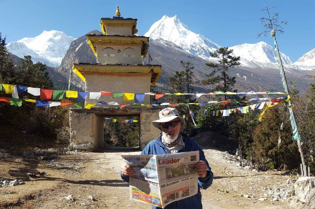 Leader reaches new heights: Caringbah Doctor Martin Jaffe on top of the world in Nepal.
