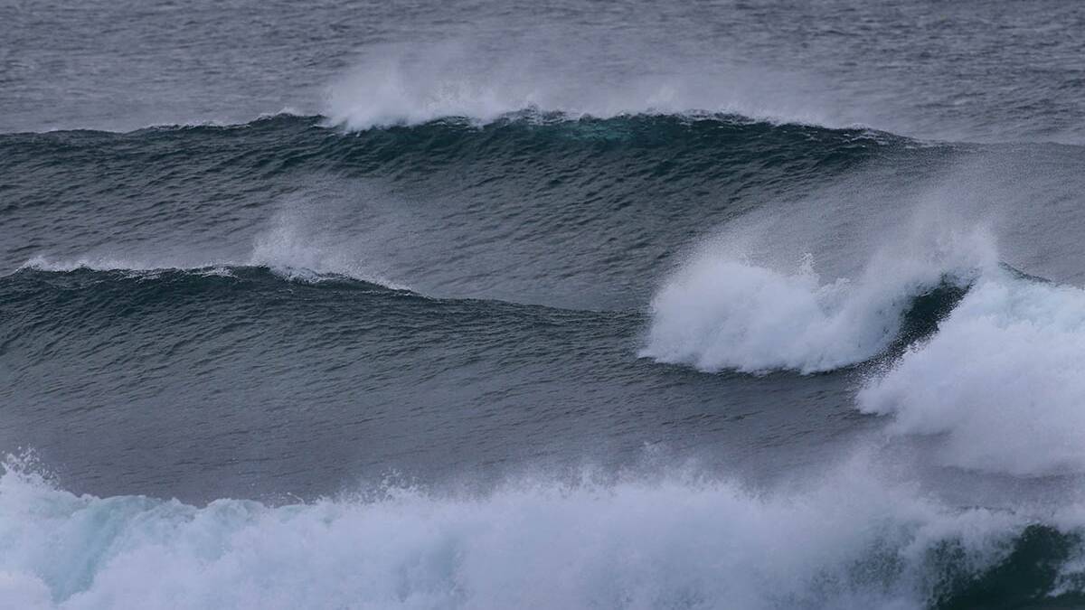 The new swell finally arrived as I left the carpark.Picture John Veage