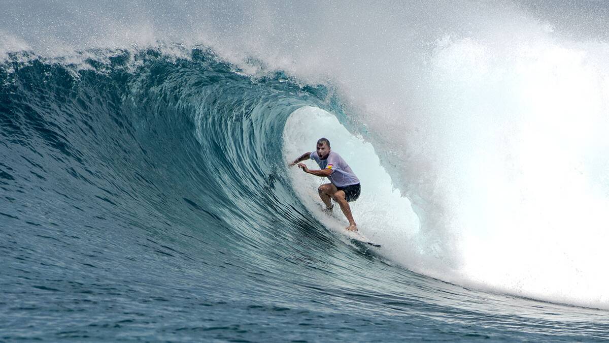 Taj Burrow wins the 2017 Four Seasons Maldives Surfing Champions Trophy off the island of Kuda Huraa.Picture © WSL /  Tom Bennett