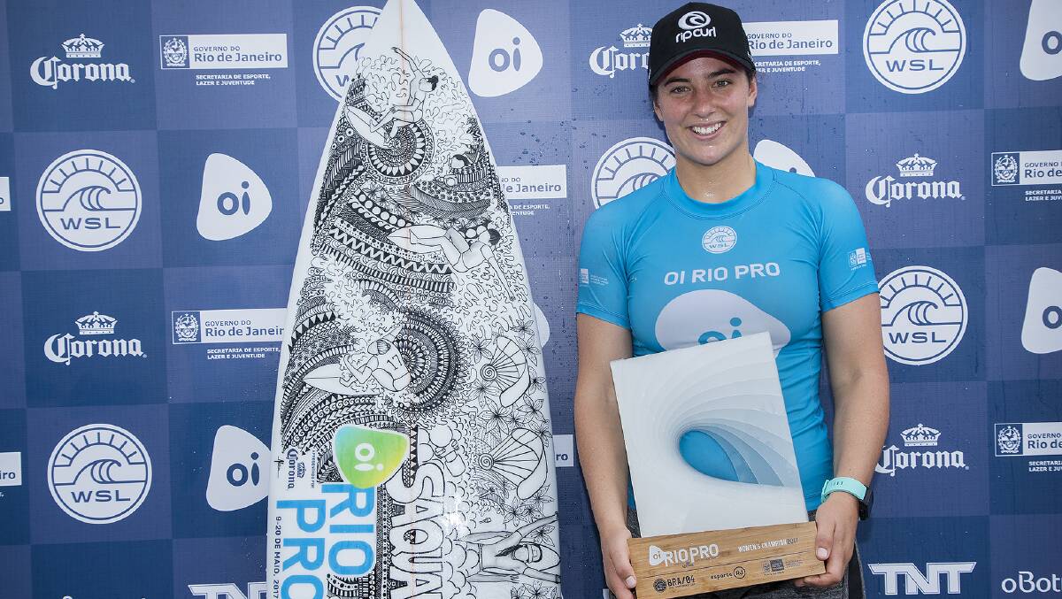 Reigning Women’s World Champion Tyler Wright of Australia won the Oi Rio Women's Pro final. Wright now shares the Jeep Leaders Ranking No.1 position  Picture: © WSL / Poullenot