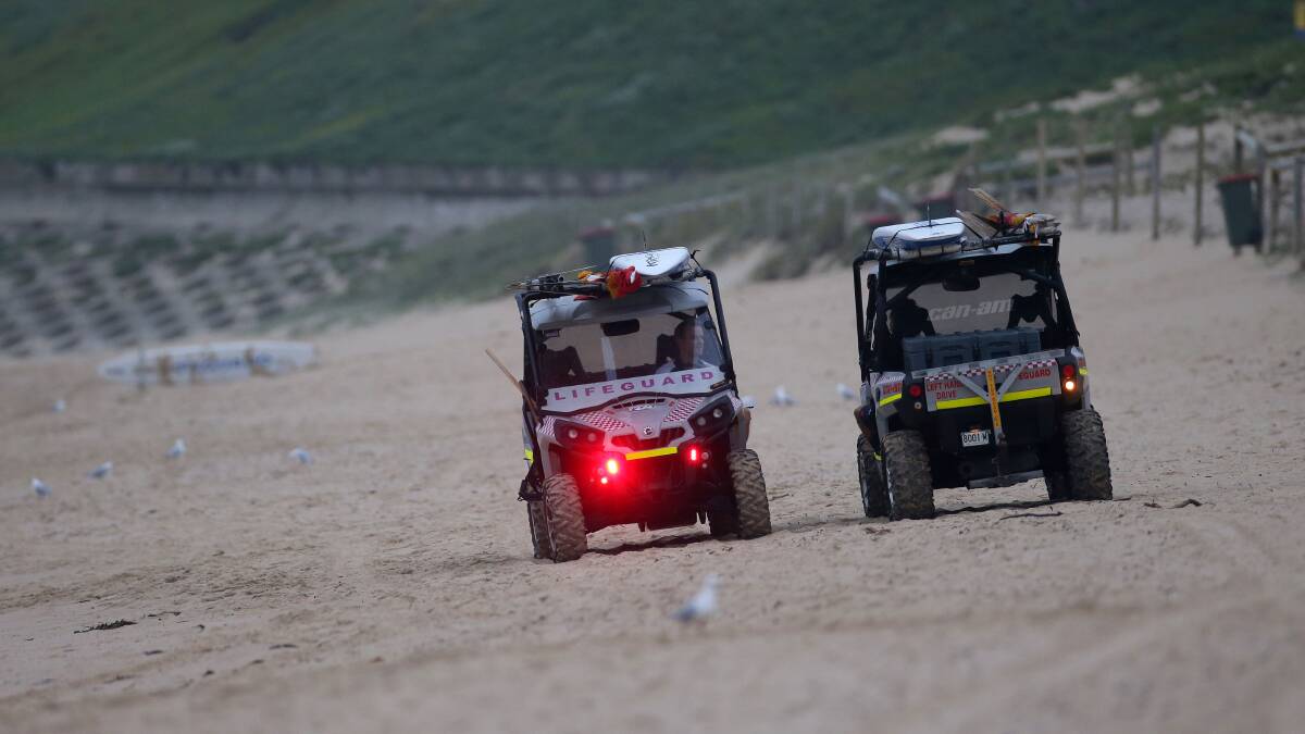 Patrol: Shire beaches are patrolled daily by council (blue and white uniform) lifeguards. Picture: John Veage 