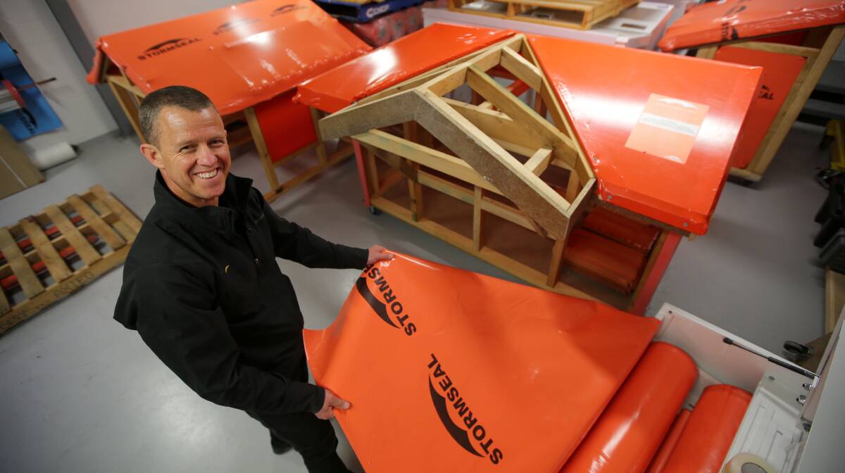 Water tight: Builder Matthew Lennox has developed a unique, polymer technology product,Stormseal. Picture: John Veage