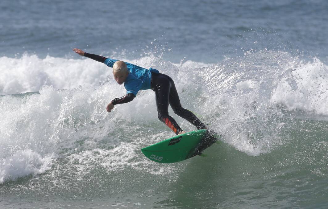 Cruising: Cruz McKee is one of three junior shire surfers who will compete at the Hurley BL’s Blast Off. The event is broken into age and gender categories from six to 14-year-olds and everyone takes home some goodies. Picture: John Veage