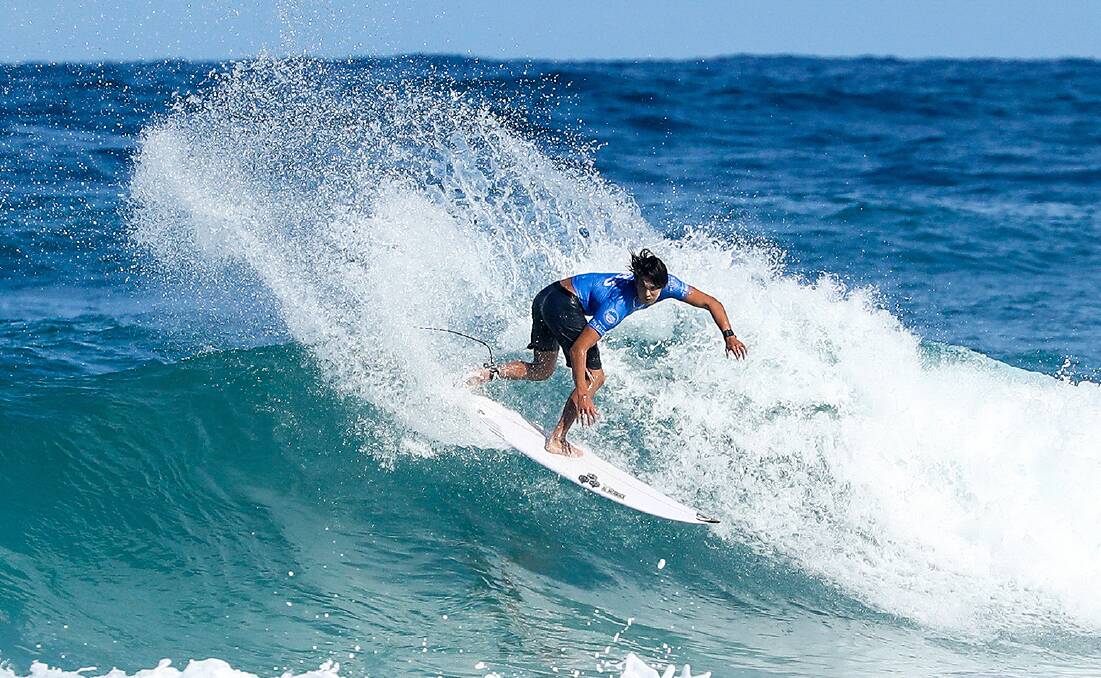Golden boy: Connor O'Leary advanced directly to round three of the 2017 Billabong Pipe Masters and was awarded the 2017 rookie of the year award. Picture: WSL/Cestari