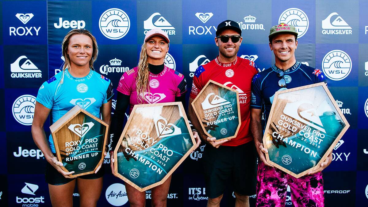 All the finalists deserved their medals at Kirra.Picture WSL /  Sloane
