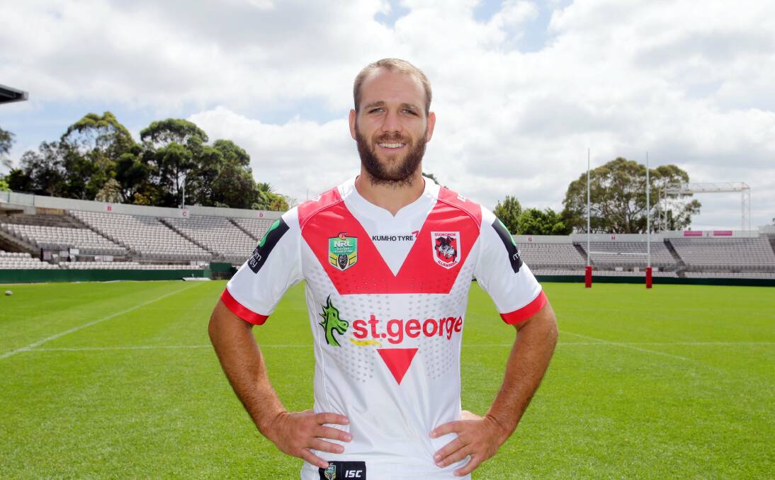 Old guard: Jason Nightingale is one of St George Illawarra's most experienced players. The Dragons winger should notch his 200th appearance in the Red V in round four against Penrith at WIN Stadium, Wollongong. Picture: Chris Lane