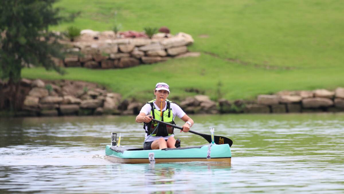 Big effort: Sutherland Shire Canoe Club's Kate Dawson in action. Picture: Ian Wrenford