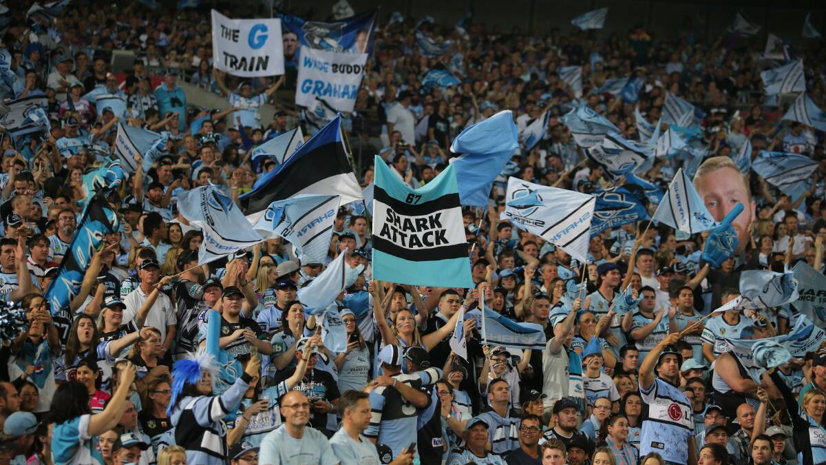 Packed house: Sharks fans dominated in the stands. Picture: John Veage