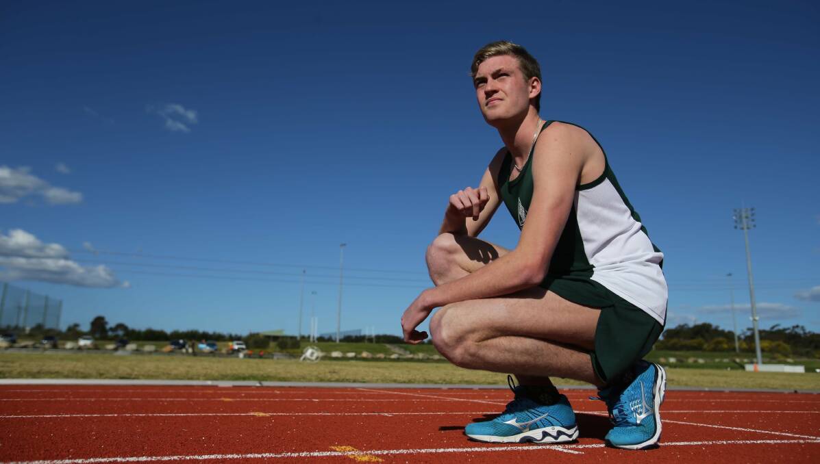 Driven: Caringbah runner Ollie Hoare is off to the University of Wisconsin in the US as part of the school's cross country team. Pictures: Chris Lane