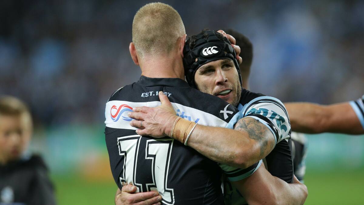 One to go: Michael Ennis will play his final NRL game in the grand final for Cronulla. Picture: John Veage