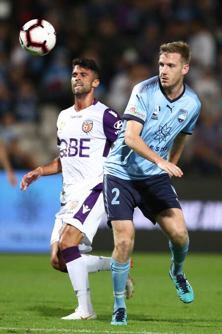 Vital: Sydney FC's Aaron Calver (right). Picture: Brendon Thorne/AAP Image