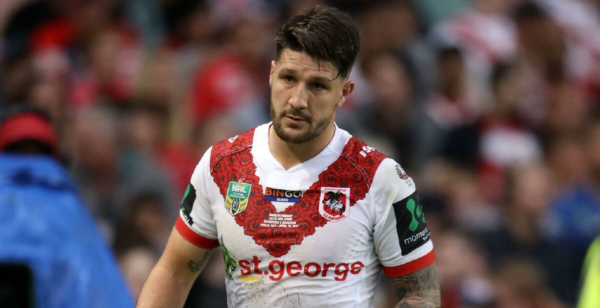 Absence: St George Illawarra captain Gareth Widdop will miss six weeks of the NRL season with a knee injury suffered on Anzac Day. Picture: Getty Images