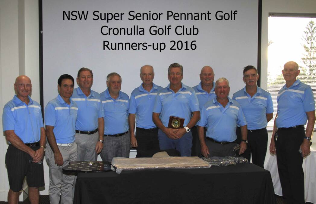 Second place: Cronulla Golf Club's NSW Super Senior Pennant team who finished as runners-up. Picture: Supplied