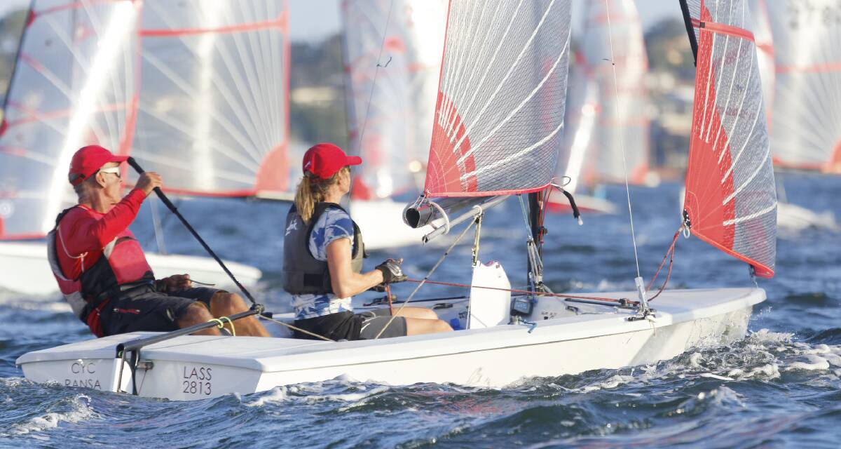 Sailing away: Kogarah's Jenny Sorensen (right) and the ACT's Martin Linsley will compete in this year's Tasar World Championships in Japan. Picture: Supplied