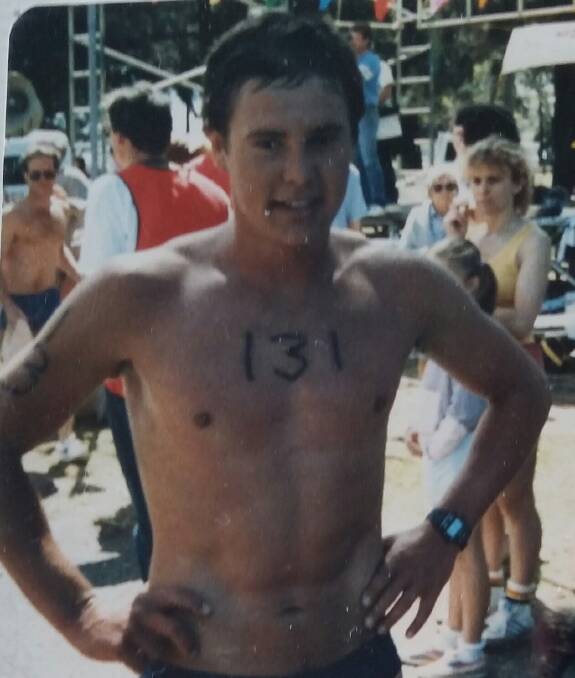 For Richie: Richie Walker after competing at a triathlon at Lake Macquarie. Picture: Cronulla Triathlon Club.